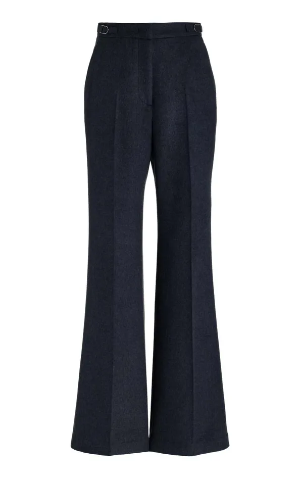 Women Pants Gabriela Hearst Jones Pant In Midnight DoubleFace Winter Silk