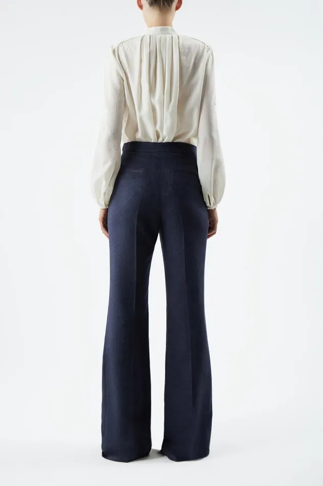 Women Pants Gabriela Hearst Jones Pant In Midnight DoubleFace Winter Silk