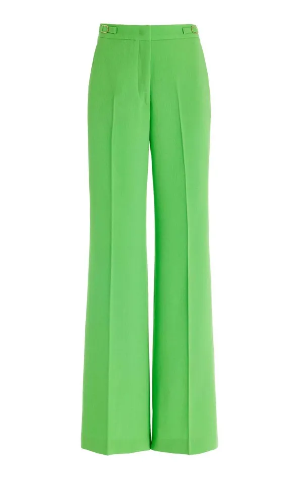 Women Pants Gabriela Hearst Vesta Pant In Fluorescent Green Virgin Wool Crepe