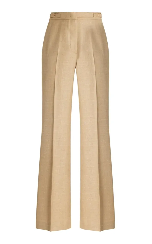 Women Pants Gabriela Hearst Vesta Pant In Hay Virgin Wool And Silk Linen