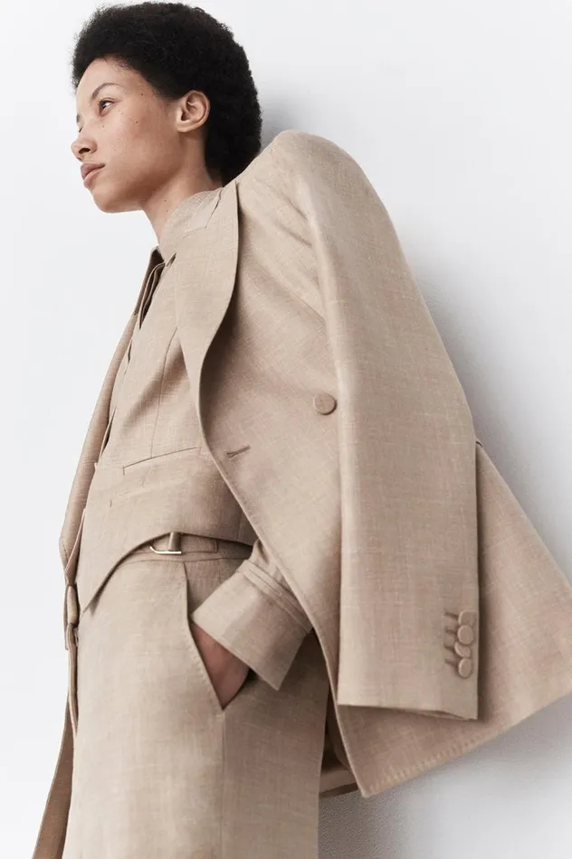 Women Pants Gabriela Hearst Vesta Pant In Hay Virgin Wool And Silk Linen