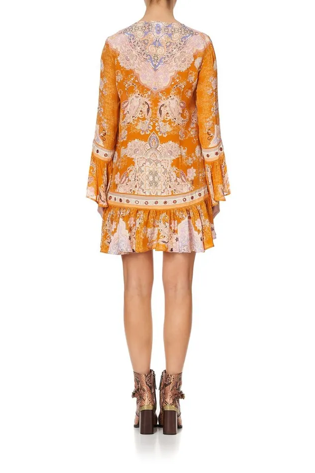 Women Party Dresses Camilla Frill Hem Long Sleeve Dress Marrakesh Maiden