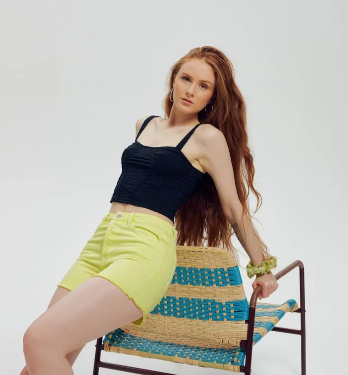 Women Pastel Denim Shorts 8211 Vert Anis Clair Promod Shorts