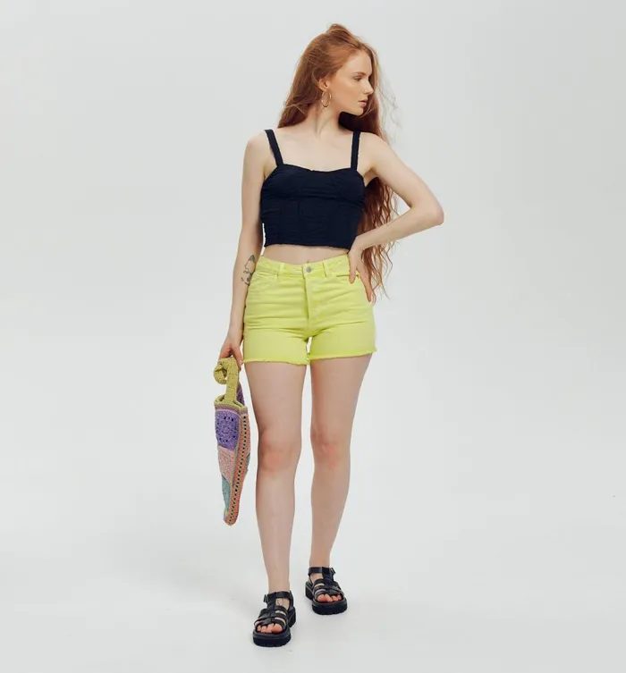 Women Pastel Denim Shorts 8211 Vert Anis Clair Promod Shorts Women Pastel Denim Shorts 8211 Vert Anis Clair Promod Shorts