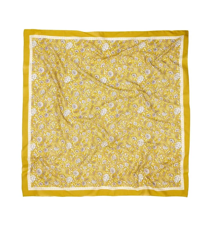 Women Patterned Cotton Scarf 8211 Ochre Print Promod Fabric Scarves Women Patterned Cotton Scarf 8211 Ochre Print Promod Fabric Scarves