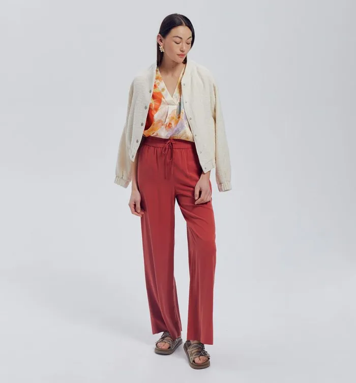 Women Patterned Satin Blouse 8211 Ecru Print Promod Shirts And Tunics Women Patterned Satin Blouse 8211 Ecru Print Promod Shirts And Tunics