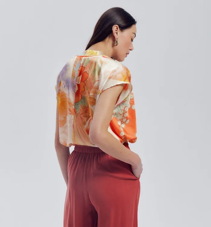 Women Patterned Satin Blouse 8211 Ecru Print Promod Shirts And Tunics Women Patterned Satin Blouse 8211 Ecru Print Promod Shirts And Tunics