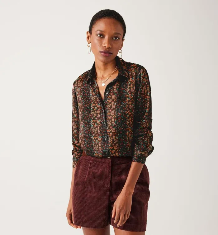 Women Patterned Shirt 8211 Black Print Promod Shirts And Tunics