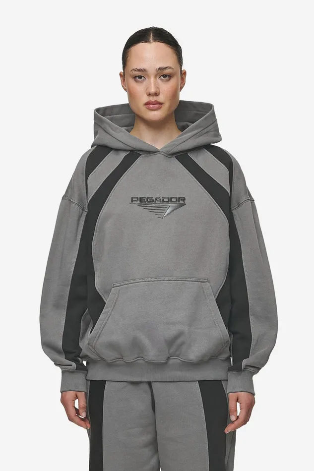 Women Pegador Hoodies Amira Oversized Hoodie Washed Deep Grey Black