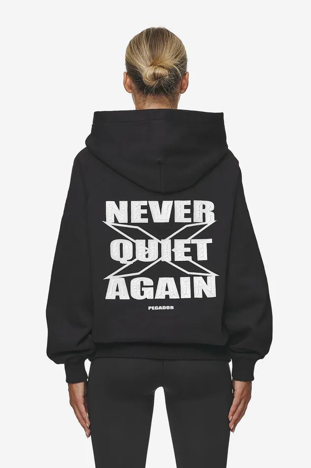 Women Pegador Hoodies Belly Oversized Hoodie Washed Black
