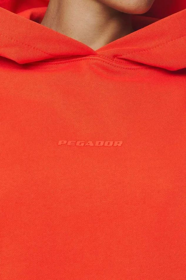 Women Pegador Hoodies Clarita Logo Oversized Hoodie Washed Signal Red Gum Women Pegador Hoodies Clarita Logo Oversized Hoodie Washed Signal Red Gum