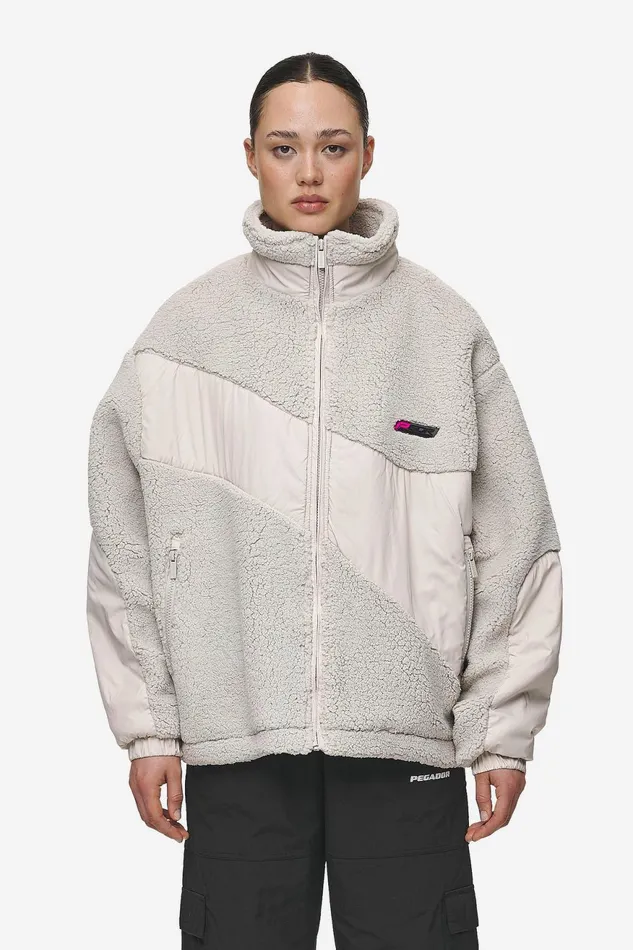 Women Pegador Jacken Casma Teddy Fabric Mix Jacket Moon Grey Women Pegador Jacken Casma Teddy Fabric Mix Jacket Moon Grey