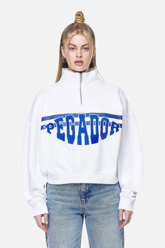 Women Pegador Sweaters Sarina Oversized Halfzip Sweater White