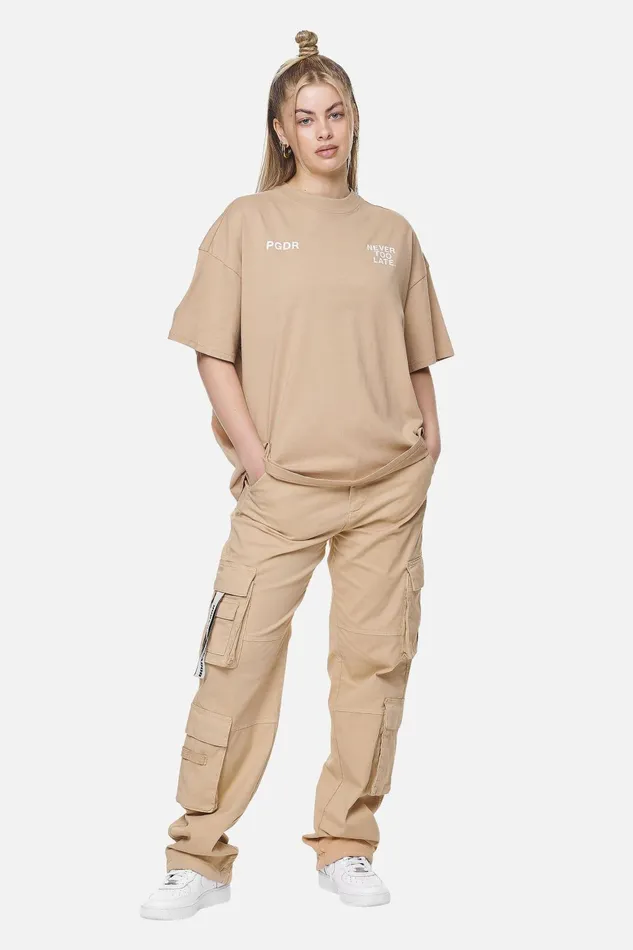 Women Pegador Tees Airville Heavy Oversized TeeWashed Safari Sand Women Pegador Tees Airville Heavy Oversized TeeWashed Safari Sand