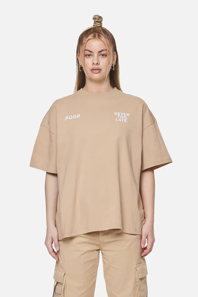 Women Pegador Tees Airville Heavy Oversized TeeWashed Safari Sand Women Pegador Tees Airville Heavy Oversized TeeWashed Safari Sand