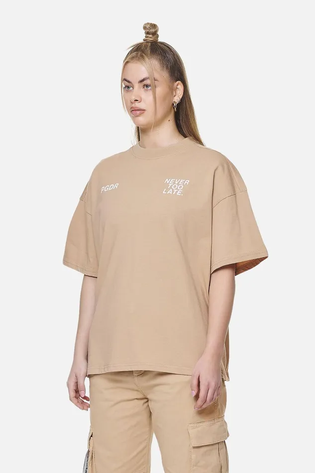 Women Pegador Tees Airville Heavy Oversized TeeWashed Safari Sand Women Pegador Tees Airville Heavy Oversized TeeWashed Safari Sand