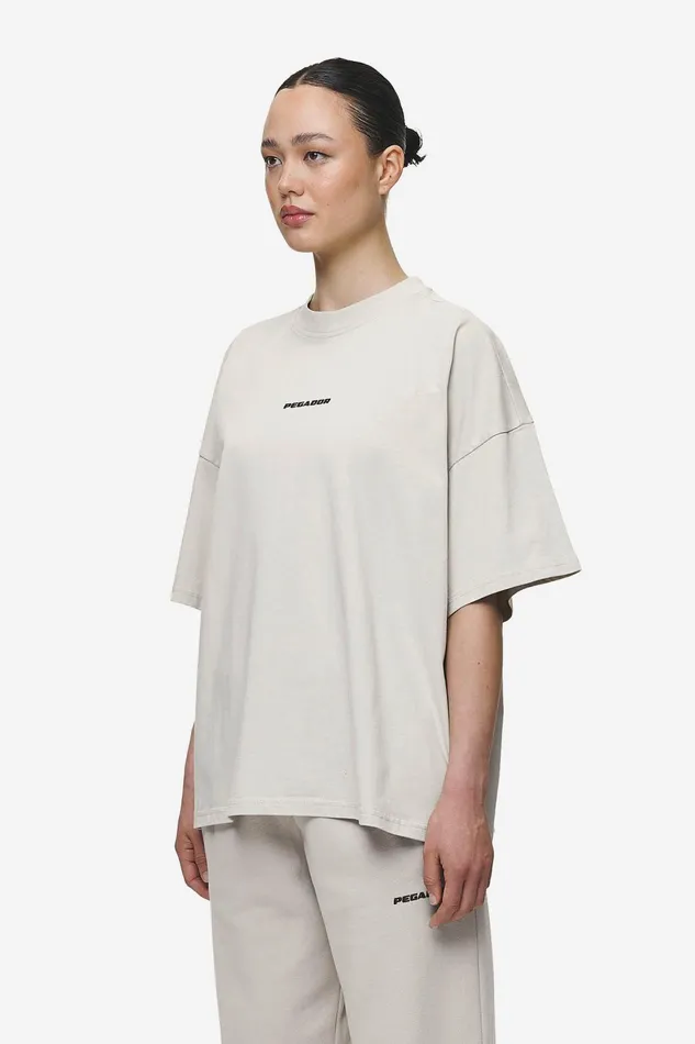 Women Pegador Tees Bracy Heavy Oversized Tee Washed Moon Grey Black Gum Women Pegador Tees Bracy Heavy Oversized Tee Washed Moon Grey Black Gum
