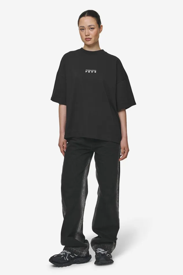 Women Pegador Tees Nisa Heavy Oversized Tee Washed Black Women Pegador Tees Nisa Heavy Oversized Tee Washed Black