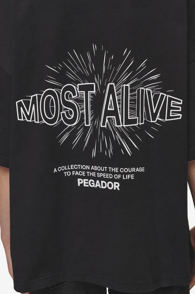 Women Pegador Tees Nisa Heavy Oversized Tee Washed Black Women Pegador Tees Nisa Heavy Oversized Tee Washed Black