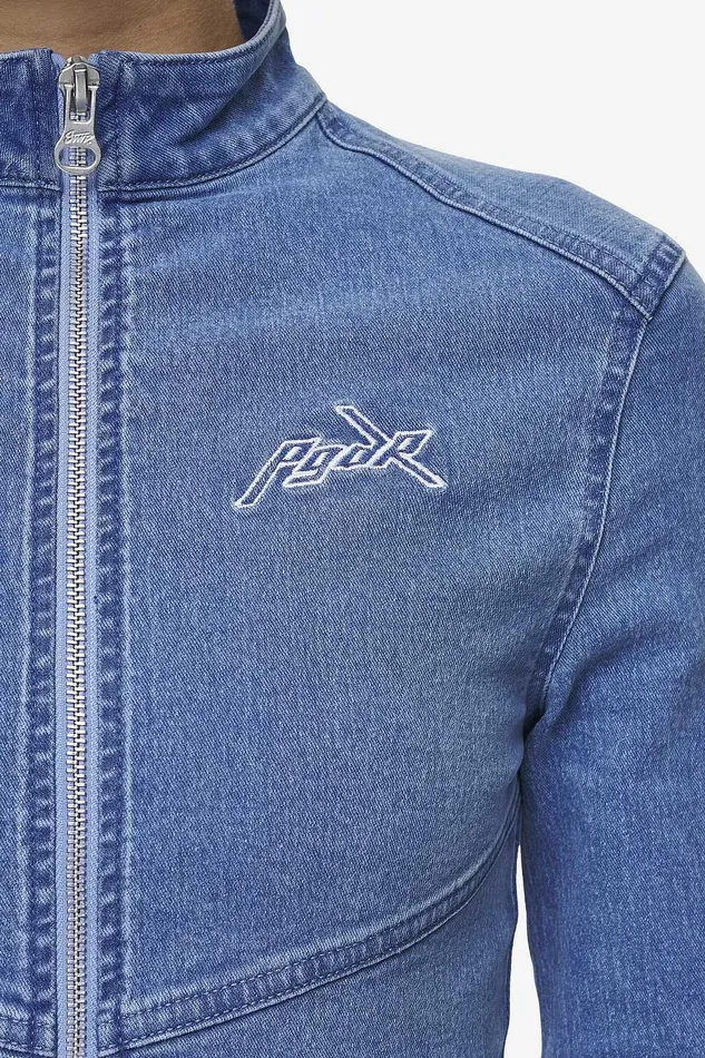 Women Pegador Tops Elly Denim Biker Jacket Washed Blue Women Pegador Tops Elly Denim Biker Jacket Washed Blue