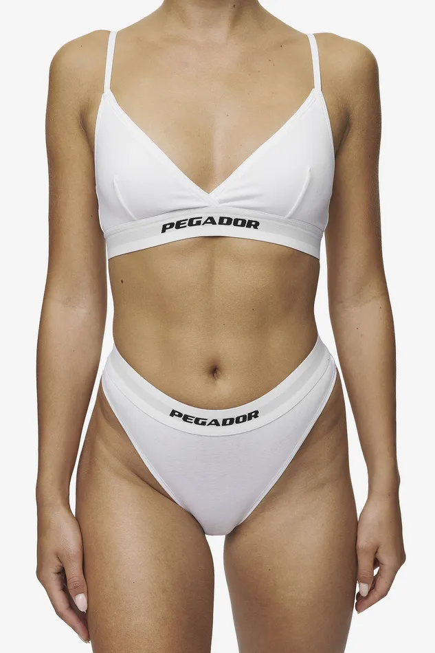 Women Pegador Underwear Senya Triangle Bralette White Black Women Pegador Underwear Senya Triangle Bralette White Black