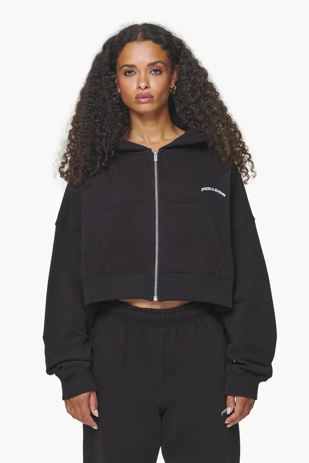 Women Pegador Zip Hoodies Dorset Cropped Zip Hoodie Black