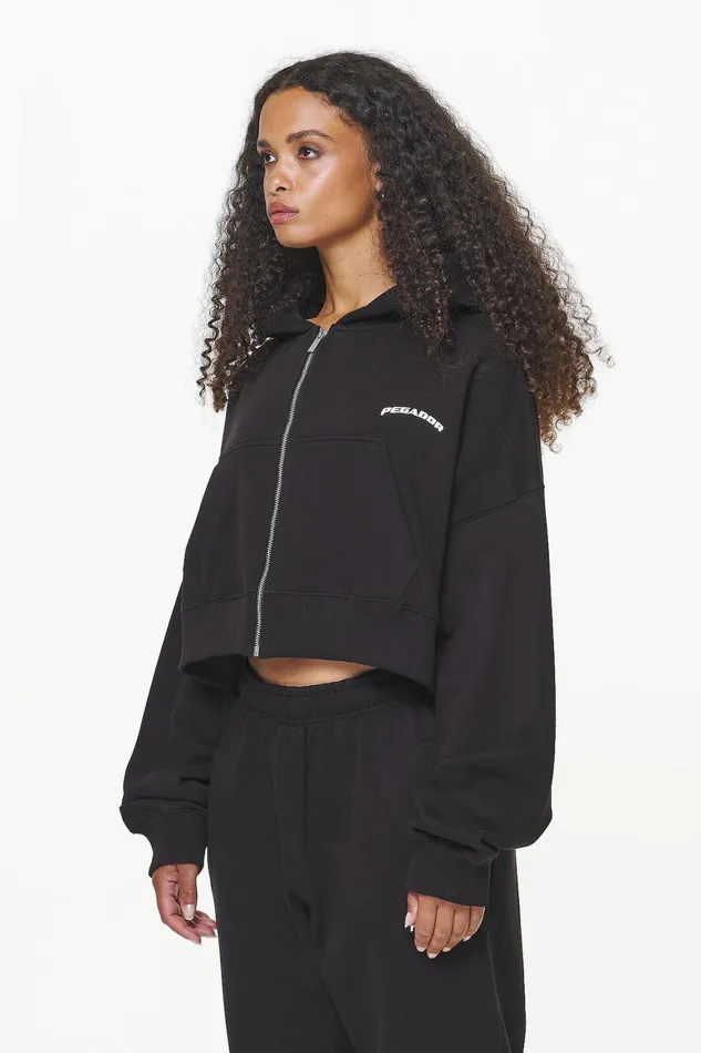 Women Pegador Zip Hoodies Dorset Cropped Zip Hoodie Black Women Pegador Zip Hoodies Dorset Cropped Zip Hoodie Black