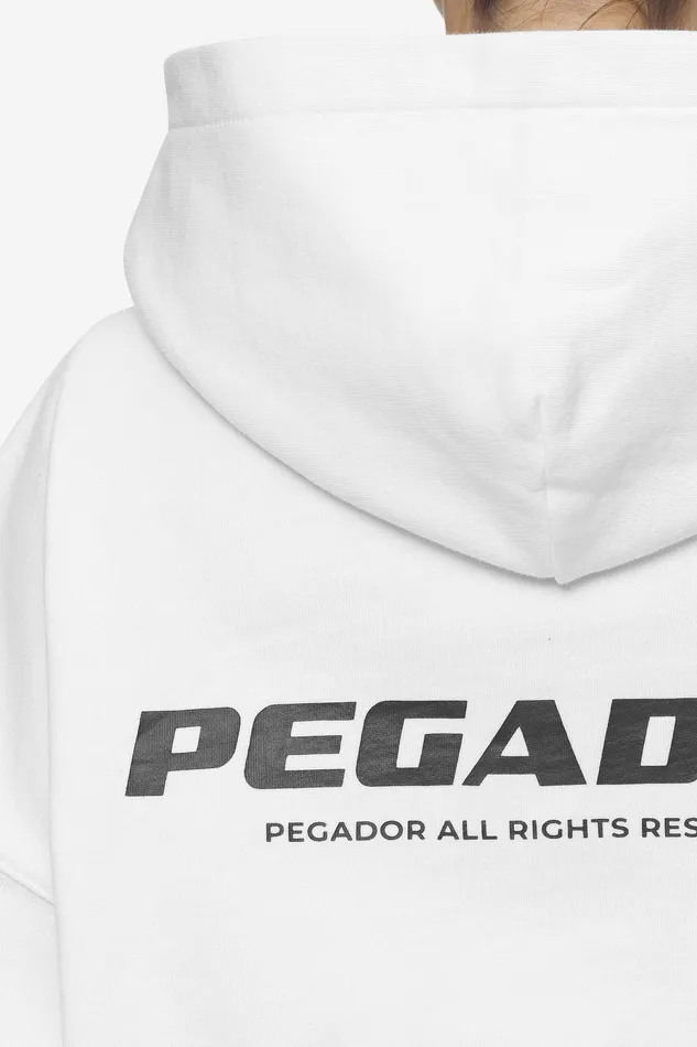 Women Pegador Zip Hoodies Lana Logo Cropped Sweat Jacket White Black Women Pegador Zip Hoodies Lana Logo Cropped Sweat Jacket White Black