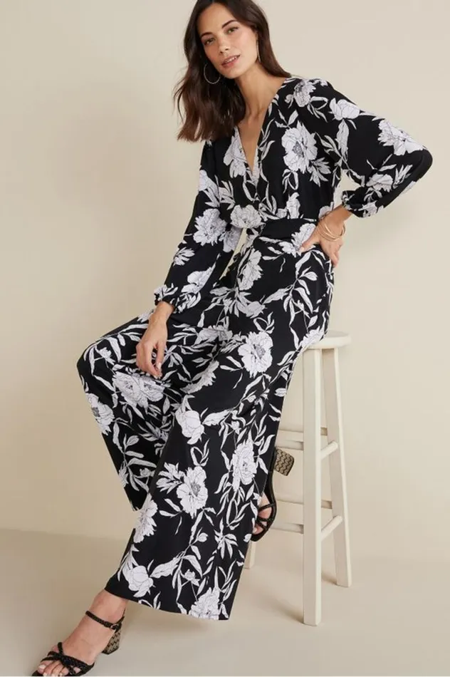 Women Penelope Long Sleeve Jumpsuit Black Soft Surroundings Dresses Women Penelope Long Sleeve Jumpsuit Black Soft Surroundings Dresses