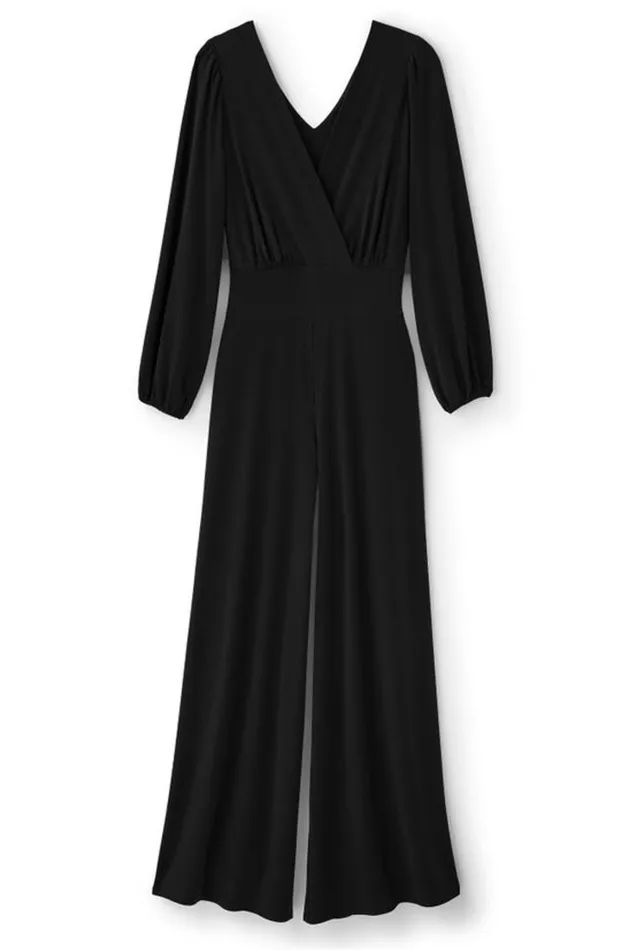 Women Penelope Long Sleeve Jumpsuit Black Soft Surroundings Dresses Women Penelope Long Sleeve Jumpsuit Black Soft Surroundings Dresses