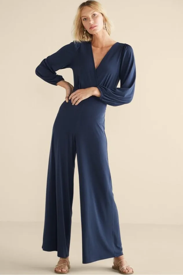Women Penelope Long Sleeve Jumpsuit Black Soft Surroundings Dresses Women Penelope Long Sleeve Jumpsuit Black Soft Surroundings Dresses