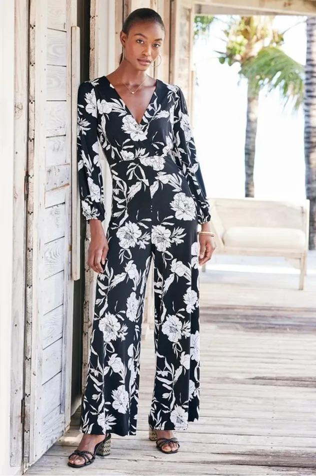 Women Penelope Long Sleeve Jumpsuit Black Soft Surroundings Dresses Women Penelope Long Sleeve Jumpsuit Black Soft Surroundings Dresses