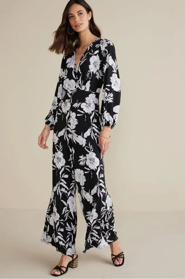 Women Penelope Long Sleeve Jumpsuit Black Soft Surroundings Dresses Women Penelope Long Sleeve Jumpsuit Black Soft Surroundings Dresses