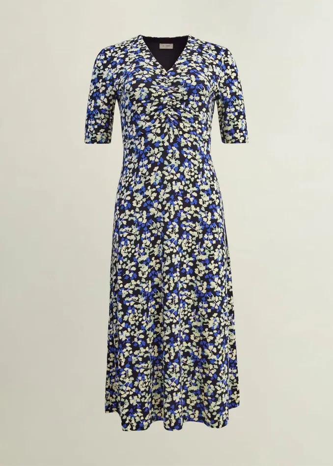 Women Petite Frankie Jersey Dress Navy Multi Hobbs Dresses and Jumpsuits
