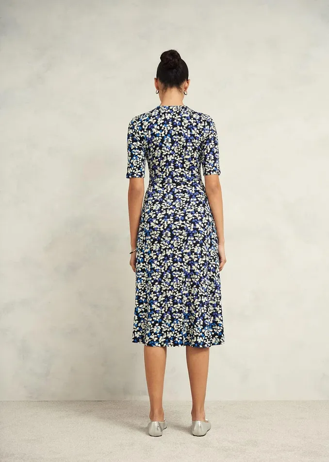 Women Petite Frankie Jersey Dress Navy Multi Hobbs Dresses and Jumpsuits