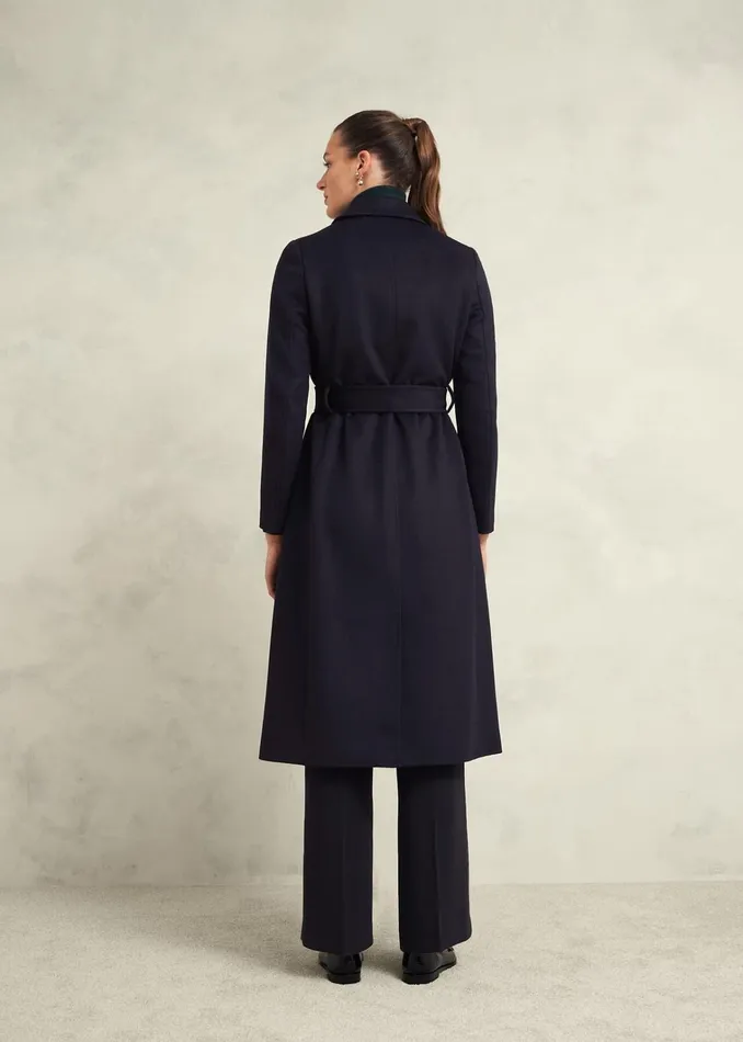 Women Petite Livia Wool Coat Navy Hobbs Coats and Jackets