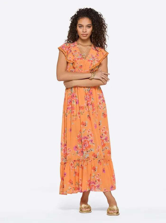 Women Phillipa Maxi Dress In Watercolor Roses Jessica Simpson Dresses
