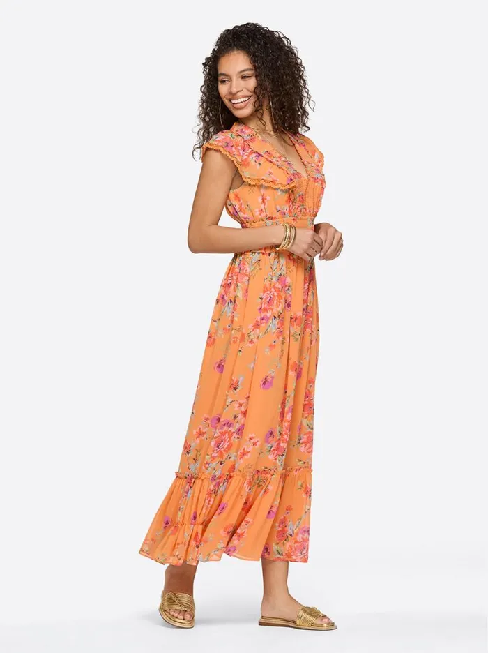 Women Phillipa Maxi Dress In Watercolor Roses Jessica Simpson Dresses