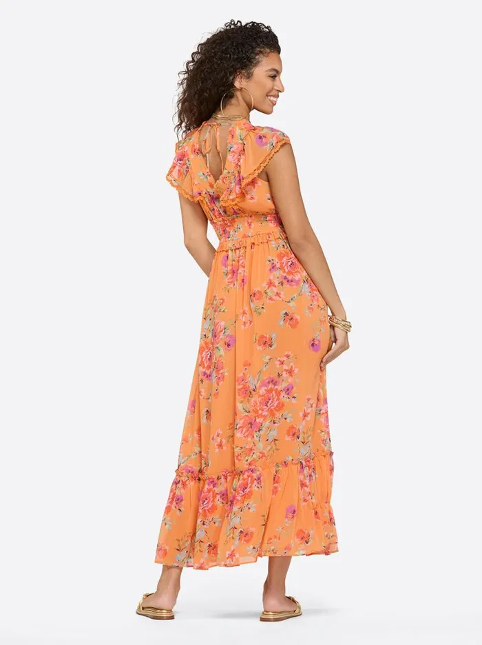 Women Phillipa Maxi Dress In Watercolor Roses Jessica Simpson Dresses
