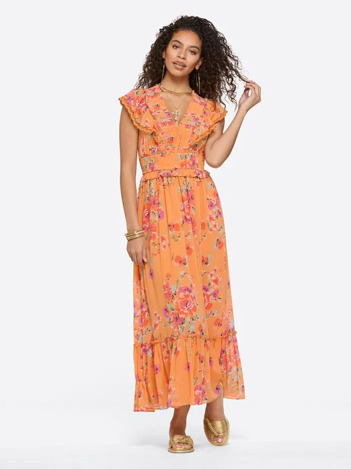 Women Phillipa Maxi Dress In Watercolor Roses Jessica Simpson Dresses