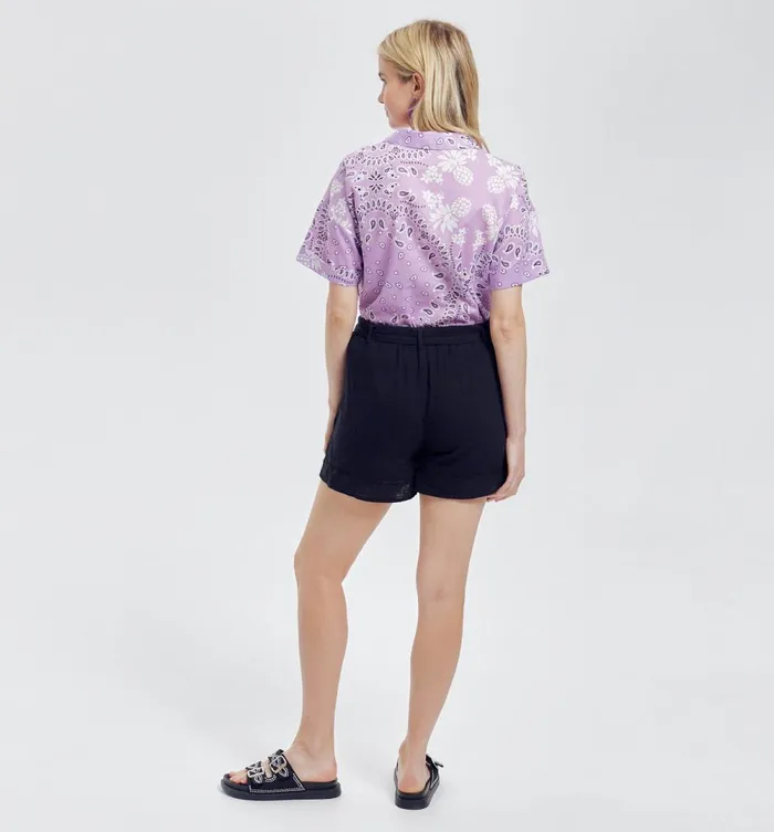 Women Plain HighWaist Shorts 8211 Black Promod Shorts Women Plain HighWaist Shorts 8211 Black Promod Shorts