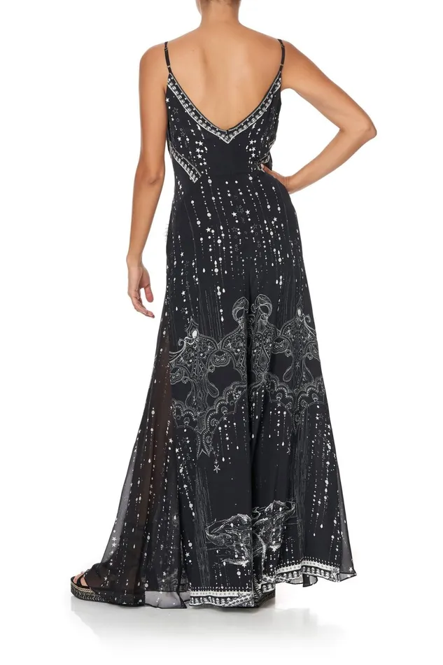 Women Playsuits and Jumpsuits Camilla Jumpsuit With Side Panels and Godet Midnight Pearl