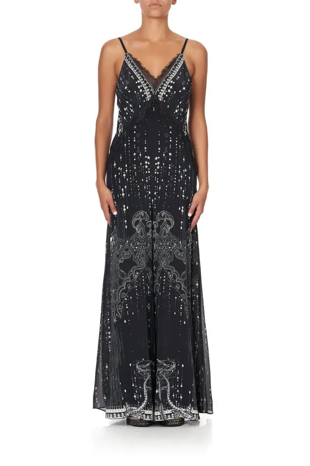 Women Playsuits and Jumpsuits Camilla Jumpsuit With Side Panels and Godet Midnight Pearl