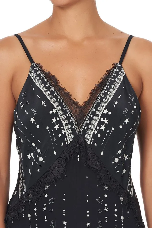 Women Playsuits and Jumpsuits Camilla Jumpsuit With Side Panels and Godet Midnight Pearl