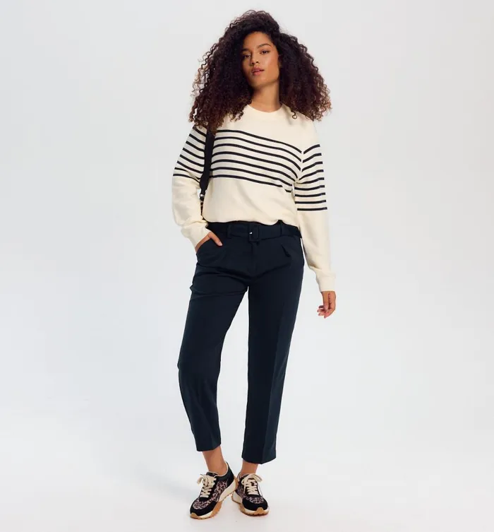 Women Pleat Trousers 8211 Navy Blue Promod Trousers Women Pleat Trousers 8211 Navy Blue Promod Trousers
