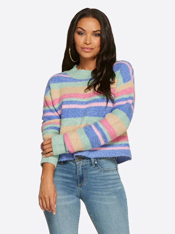 Women Portia Sweater In Desert Rose Stripe Jessica Simpson Tops and Tees