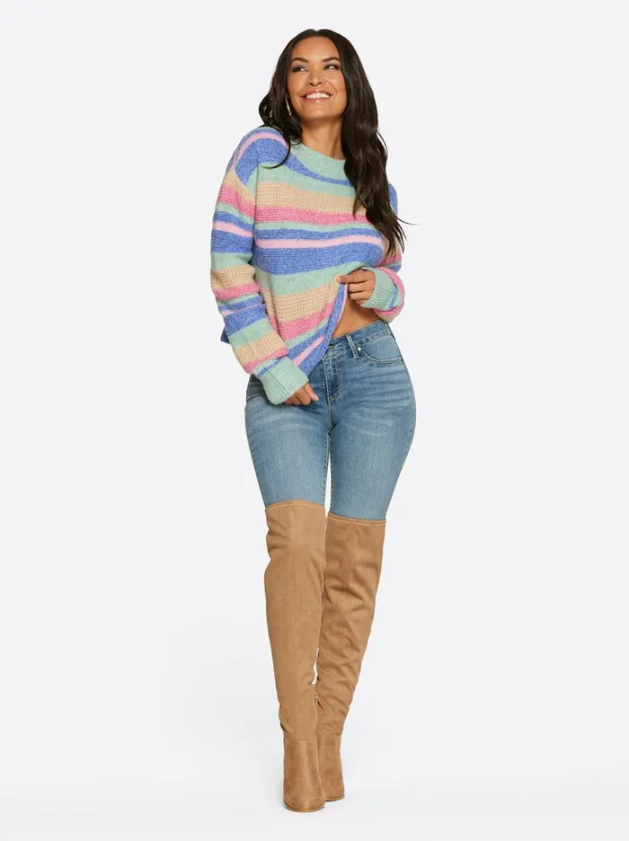 Women Portia Sweater In Desert Rose Stripe Jessica Simpson Tops and Tees