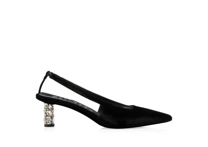 Women Pumps Tom Ford Bejeweled Velvet Slingback Black