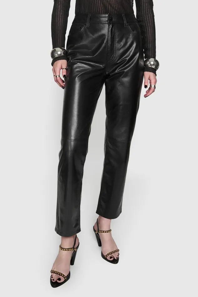Women Rebecca Minkoff Bottoms Kit Crop Stove Pant True Black Women Rebecca Minkoff Bottoms Kit Crop Stove Pant True Black