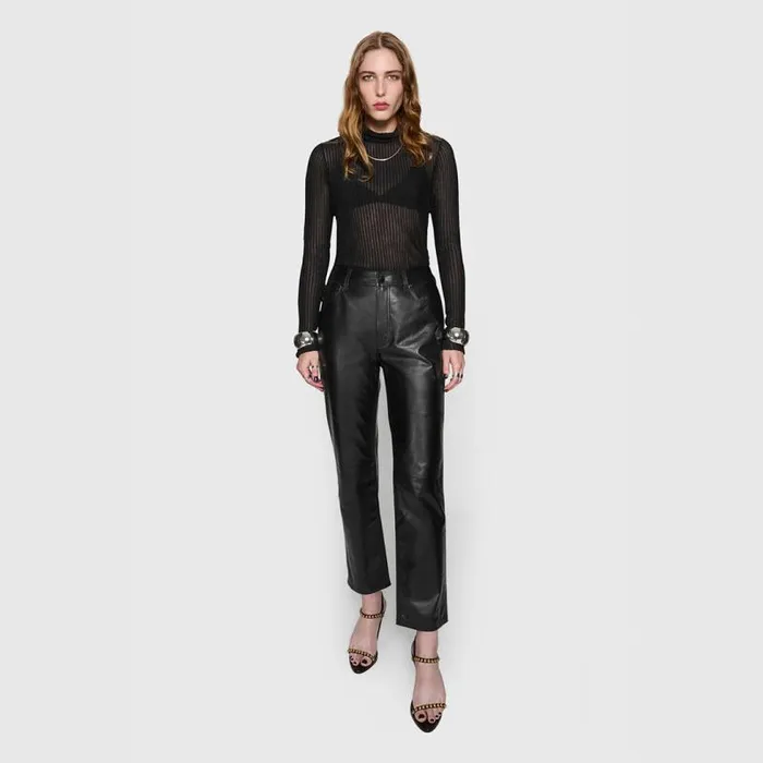 Women Rebecca Minkoff Bottoms Kit Crop Stove Pant True Black Women Rebecca Minkoff Bottoms Kit Crop Stove Pant True Black